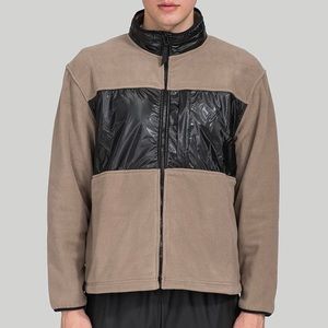 RAINS Full Zip Taupe Fleece Jacket Sz S/M